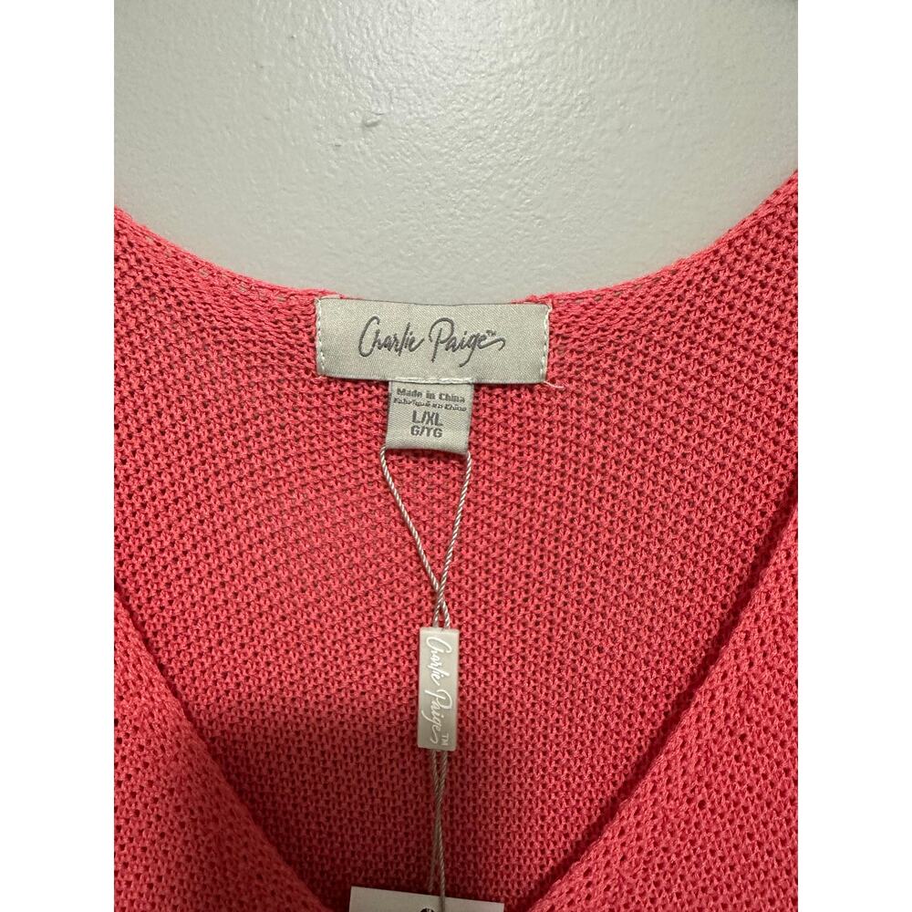 Charlie Paige Coral Top Size Large/XL Swim cover up vacation beach coastal - Picture 2 of 9